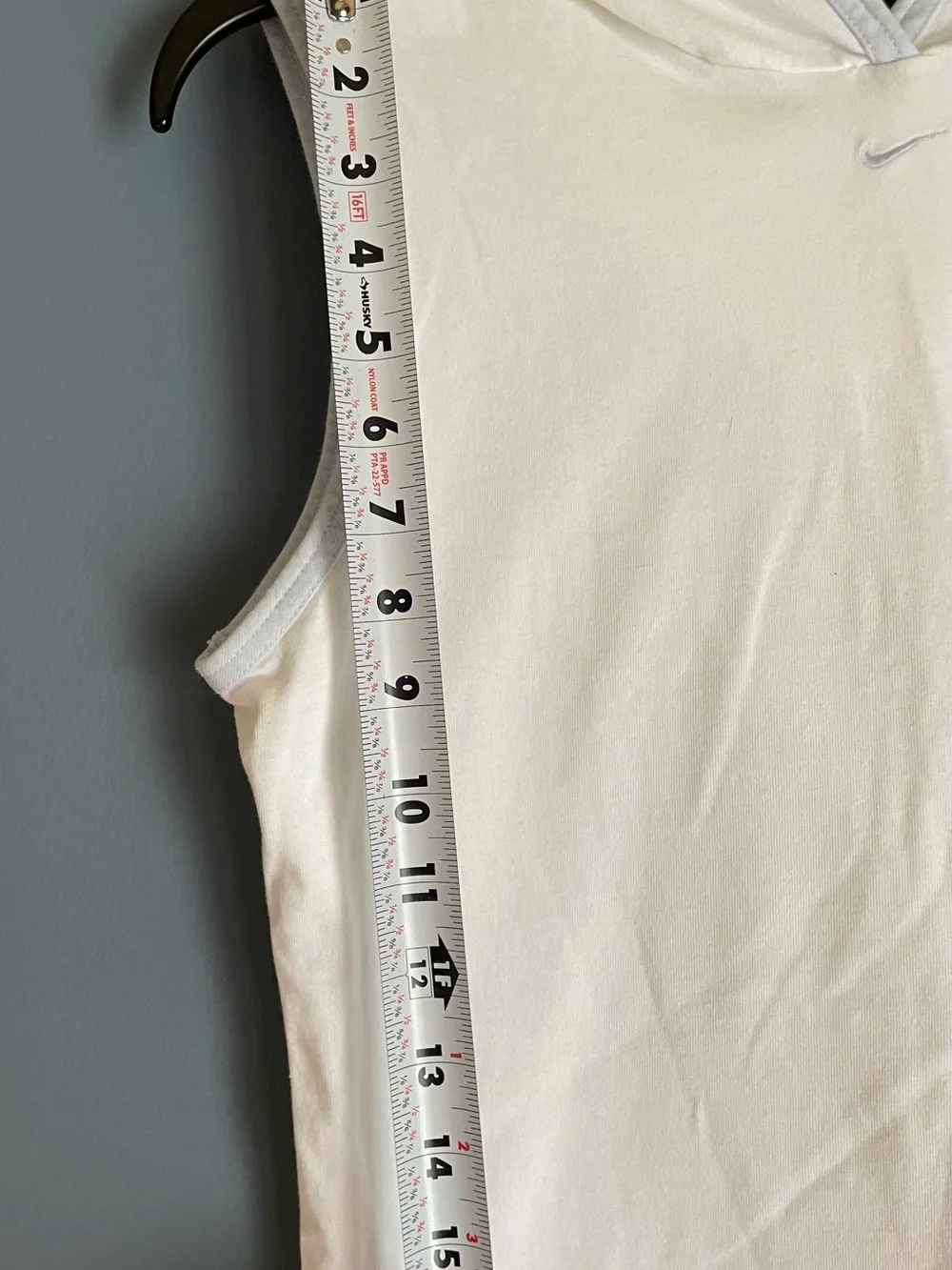 Vintage Y2K Nike Mini Center Swoosh T-Shirt White Light Blue Trim Women 8-10
